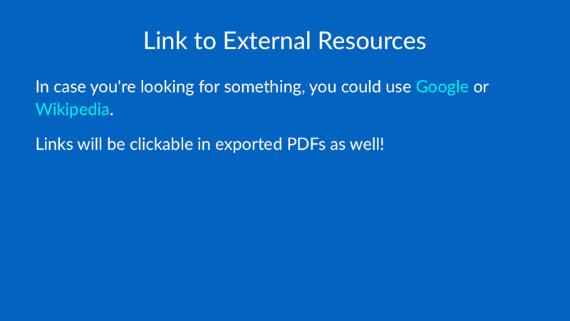 Link to External Resources