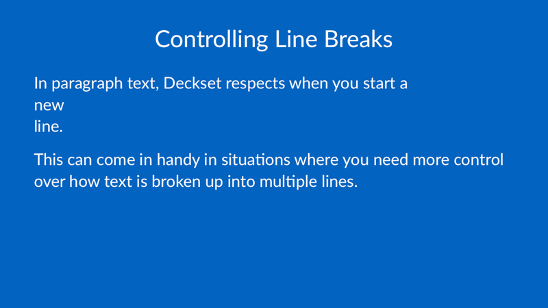 Controlling Line Breaks